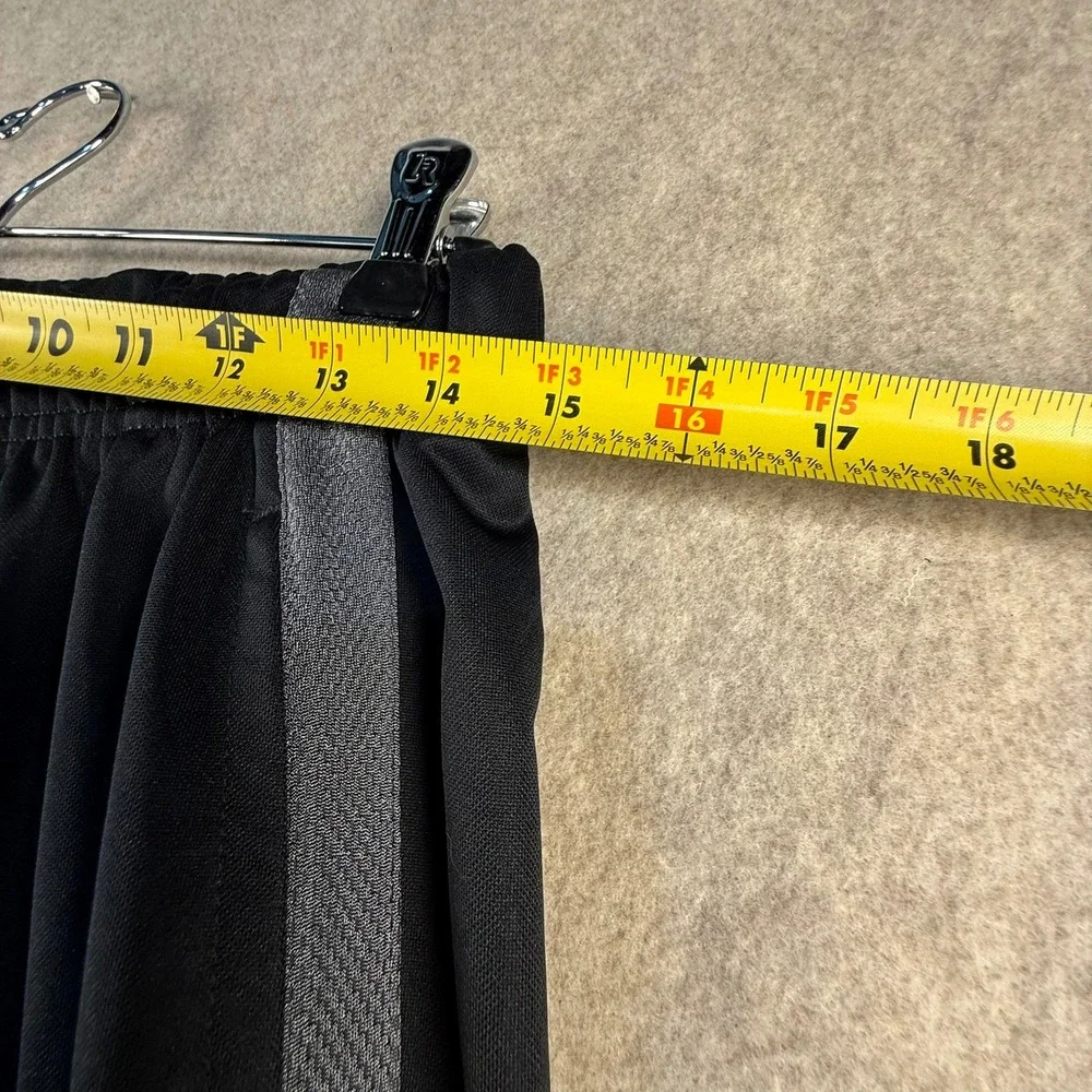 Nike Mens Black Track Pants Grey Side Stripe Straight Leg Size Medium